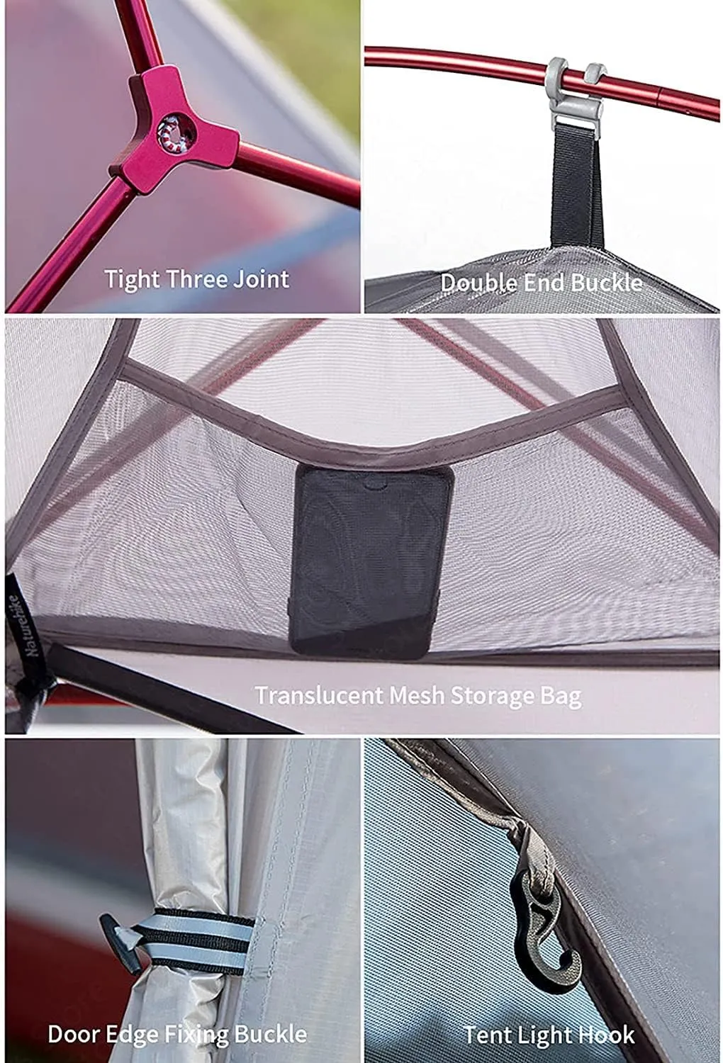 Outdoor Camping Tent, 20D Silicone Double Layer Ultralight Portable Aluminum Pole Tent, Thick Wind Cold Igloo Outdoor Cold and Rain Tent