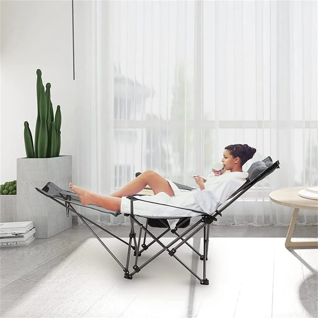 Outdoor Chair Folding Camping Chair Folding Recliner Chair Camping Folding Chair Beach Sun Patio Chaise Lounge Chair Pool Lawn Lounger Camping Chair Foldable Chair (Color : Green)