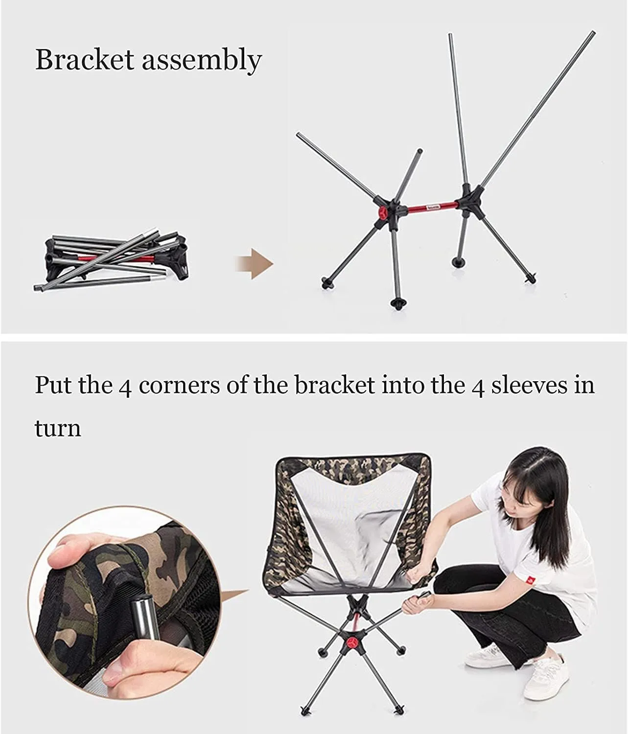 Outdoor Chair Folding Camping Chair Outdoor Folding Chair Camping Beach Portable Simple Backrest Folding Sketching Seat Stool with Mesh Fabric Backrest Camping Chair Foldable Chair