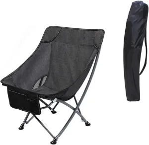 Outdoor Chair Folding Camping Chair Portable Folding Chair with Mesh Side Pocket Backrest Stool Camping Backpacking Chair for Fishing Beach Travel Picnic Camping Chair Foldable Chair