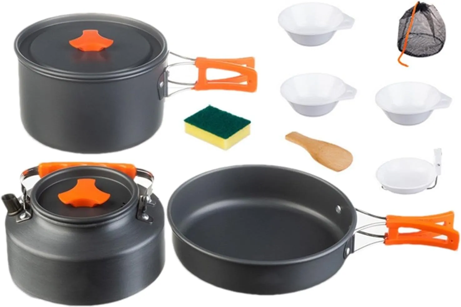 Outdoor Cooking Set | Backpacking Cookware Kit Made of Aluminum Alloy | Food-Grade Camping Cooking Gear | Compact Lightweight Cook Set for Camping, Hiking, Backpacking