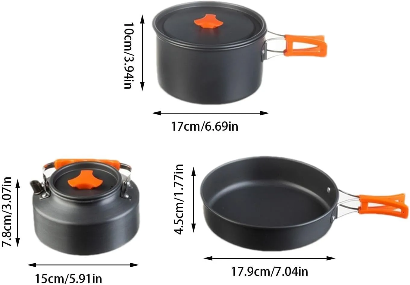 Outdoor Cooking Set | Backpacking Cookware Kit Made of Aluminum Alloy | Food-Grade Camping Cooking Gear | Compact Lightweight Cook Set for Camping, Hiking, Backpacking
