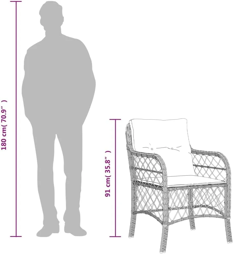 Outdoor Dining Chairs Dining Chairs Camping Chairs Lawn Chairs - Patio Chairs with Cushions 2 pcs Black Poly Rattan for Park Garden Campsites Beaches