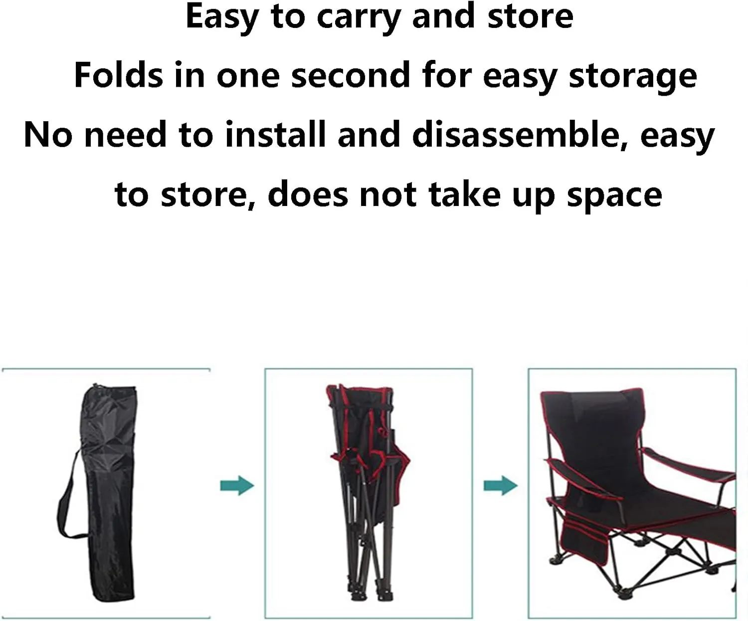 Outdoor foldable camping recliner with foot rest, multifunctional office lunch break leisure back recliner, portable outdoor beach chair with pillow, suitable for office, garden, camping,swimming pool