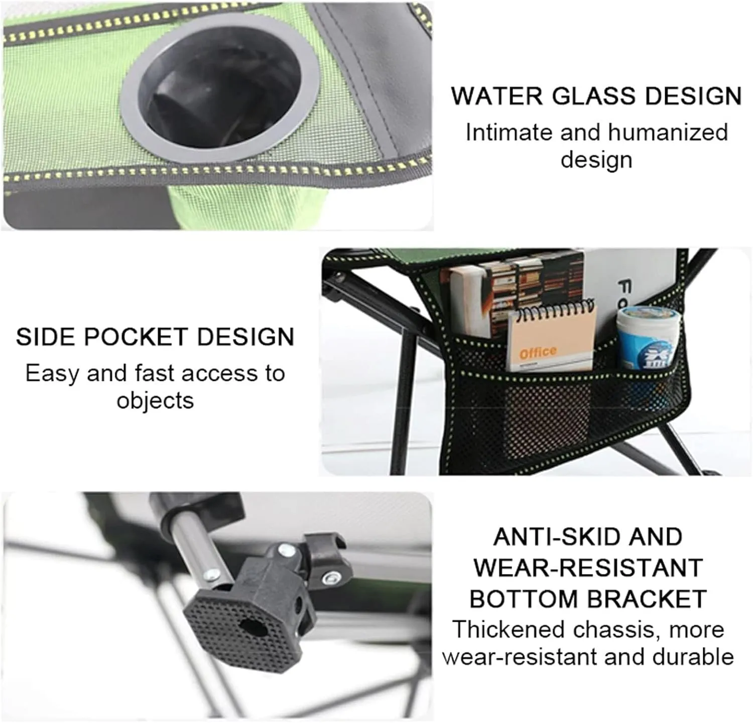 Outdoor Folding Camping Chairs Portable Fishing Chair Adjustable Backrest Deck Chairs with Cup Holder and Storage Bag Beach Chair for Hiking Lawn Travel foldable outdoor seat for camping canv