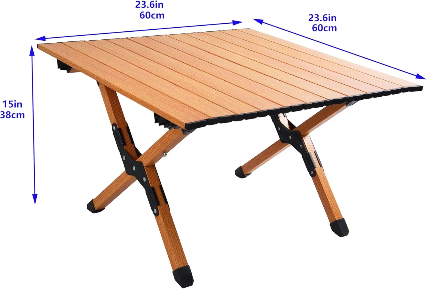 Outdoor Folding Camping Table,Portable Aluminum Camping Table,Roll up Picnic Table for Pool Patio Picnic Sand Beach Bistro Garden BBQ (Brown)
