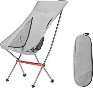 Outdoor Folding Chair Portable Ultralight Aluminum Alloy Camping Beach Barbecue Moon Self-Driving Leisure Fishing High Back Camp Chair