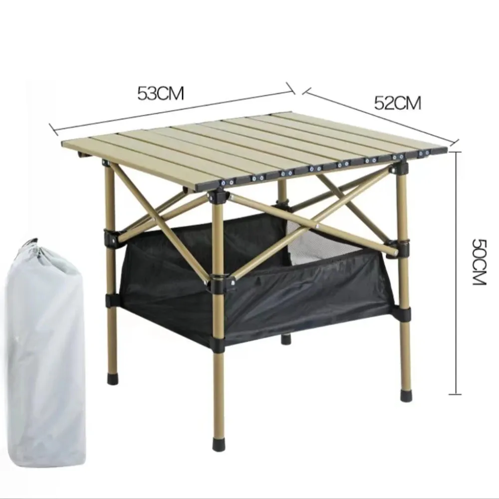 Outdoor Folding Long Table Portable Storage Black Camping Desk