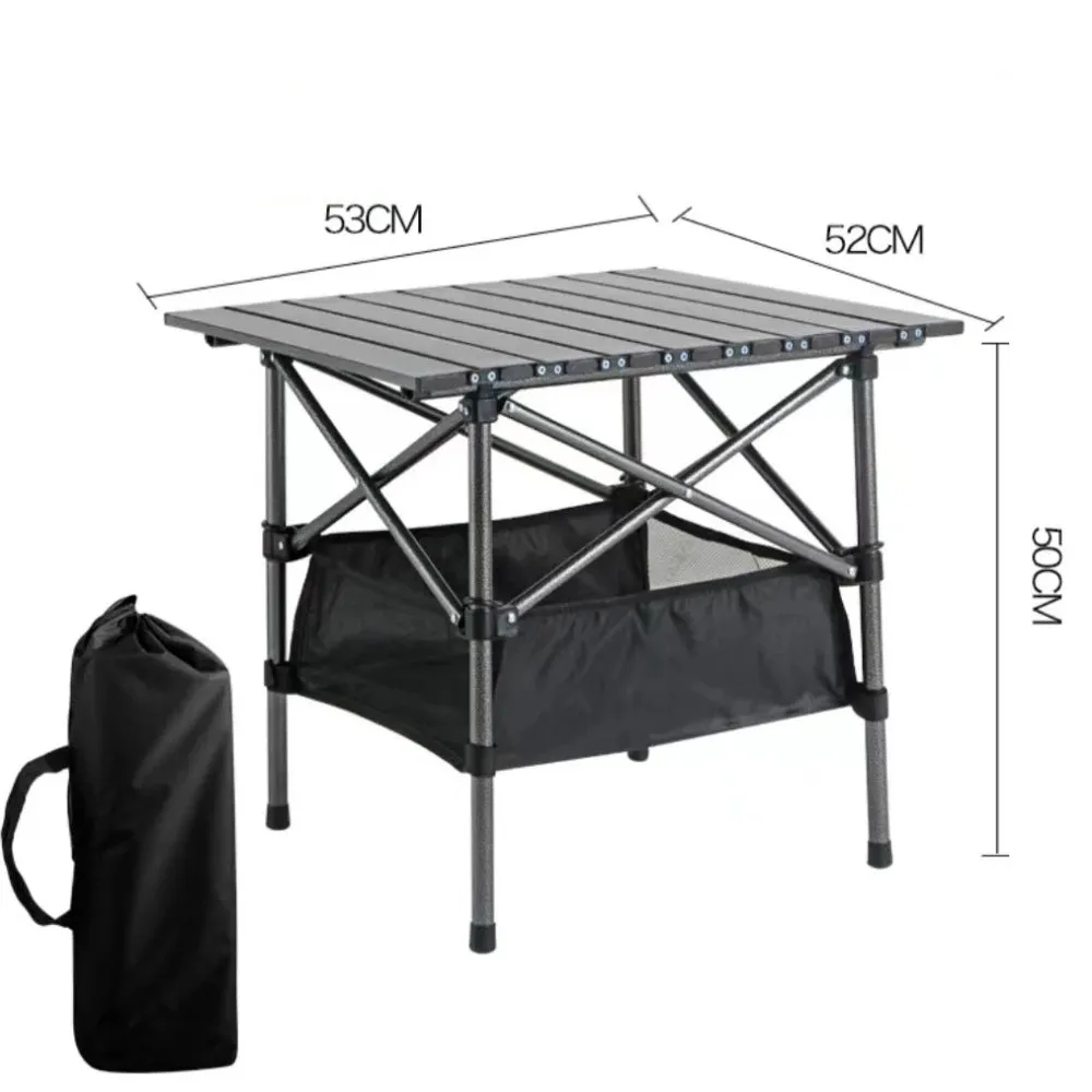 Outdoor Folding Long Table Portable Storage Black Camping Desk
