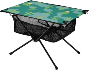 Outdoor Folding Table Different Cactus Green Lightweight Oxford Picnic Table with Carry Bag for Outdoor Beach Grill BBQ Travel