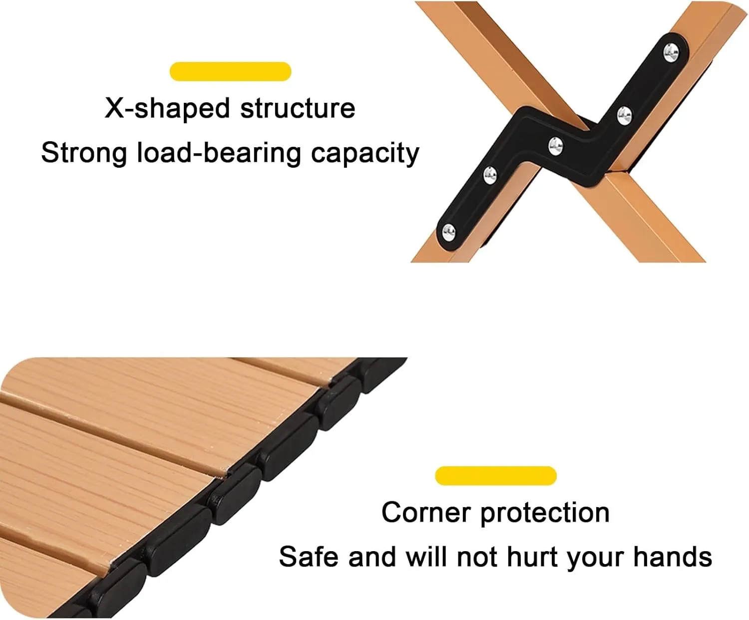 Outdoor Folding Table, Ultra-light Portable, Carbon Steel Roll Up Table, Camping Picnic Gear, Available In Four Sizes, Suitable For Outdoor Activities Barbecue And Dining, Suitable For 4-8 People(Wood