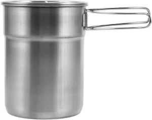 Outdoor Handle Water Cup 304 Stainless Steel Thermal Cup Small Camping Pot for Backpacking and Hiking