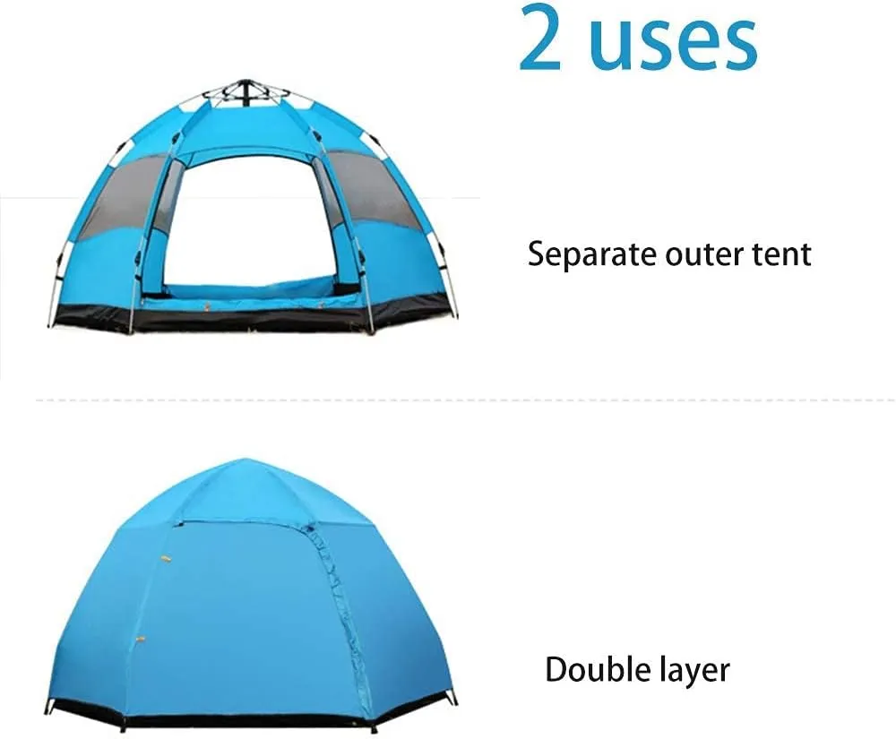 Outdoor Lightweight Tent for 5-8 Man, Portable Pop-Up Beach Tent Anti Quick Set up for Hiking Camping Outdoor Instant
