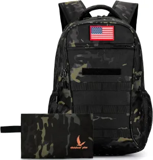outdoor plus Camo Backpack,Military Boys Backpacks for School,Army Bookbag with USB Charging Port,30l/40L