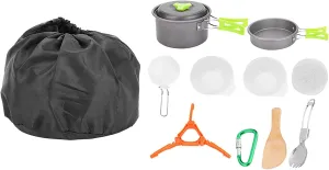 Outdoor Portable Cookware Kit Comprehensive Pot Pan Bowl Spoon Set for Camping Hiking Hunting Adventures