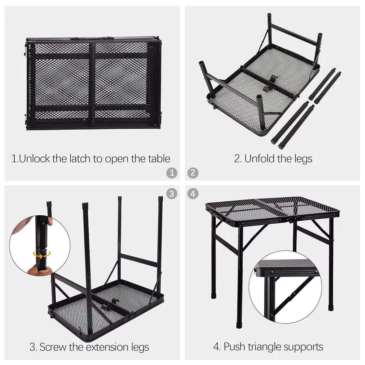 Outdoor Portable Folding Table Lightweight Camping Picnic Dining Travel Desk