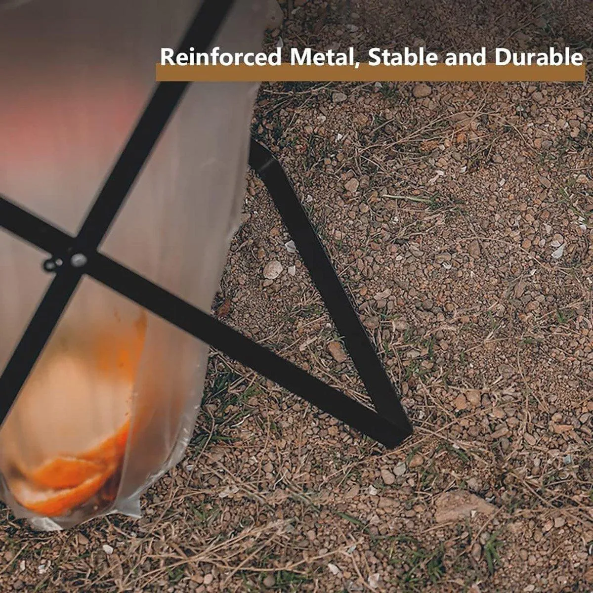 Outdoor Portable Wooden Folding Garbage Rack Picnic Barbecue Plastic Bag Holder