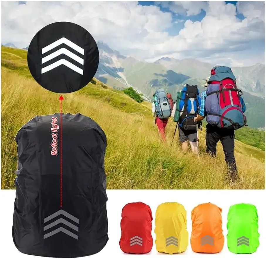 Outdoor Reflective Backpack Rain Cover Night Cycling Hiking Safety Climbing Bag Cover Waterproof Rain Cover for Backpack 18-45L