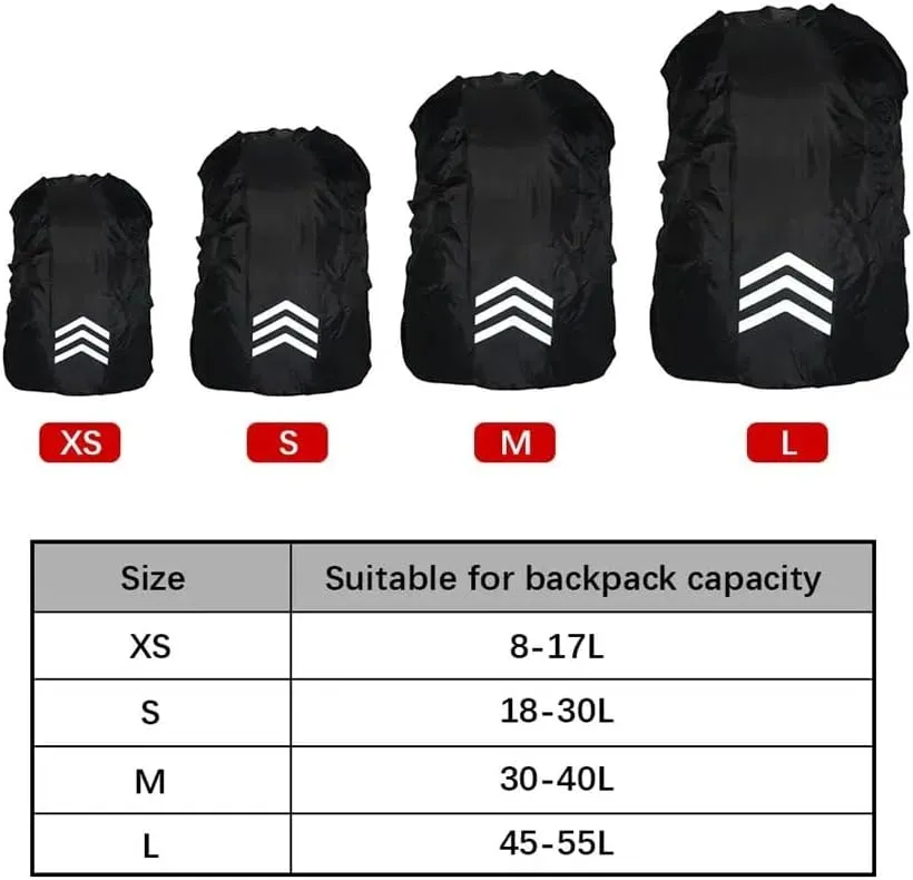 Outdoor Reflective Backpack Rain Cover Night Cycling Hiking Safety Climbing Bag Cover Waterproof Rain Cover for Backpack 18-45L