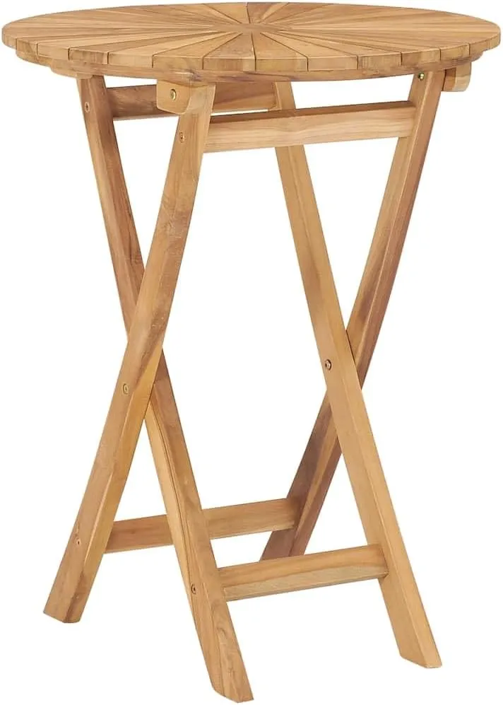 Outdoor Table Foldable Small Natural Teak Wood for Dining, Camping, Picnic, Coffee, Side, Portable Table, Outdoor Furniture