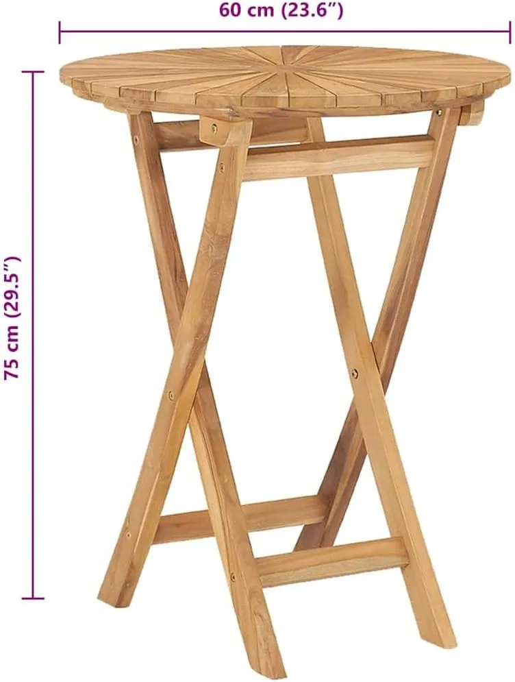 Outdoor Table Foldable Small Natural Teak Wood for Dining, Camping, Picnic, Coffee, Side, Portable Table, Outdoor Furniture