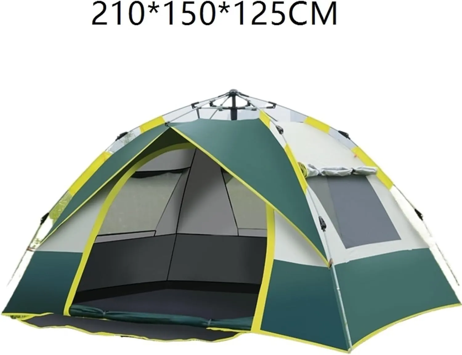 Outdoor Tent Camping Quick-Opening Tent Double Beach Camping Tent Double-Layer Portable(Green,Small)