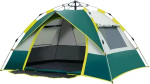 Outdoor Tent Camping Quick-Opening Tent Double Beach Camping Tent Double-Layer Portable(Green,Small)