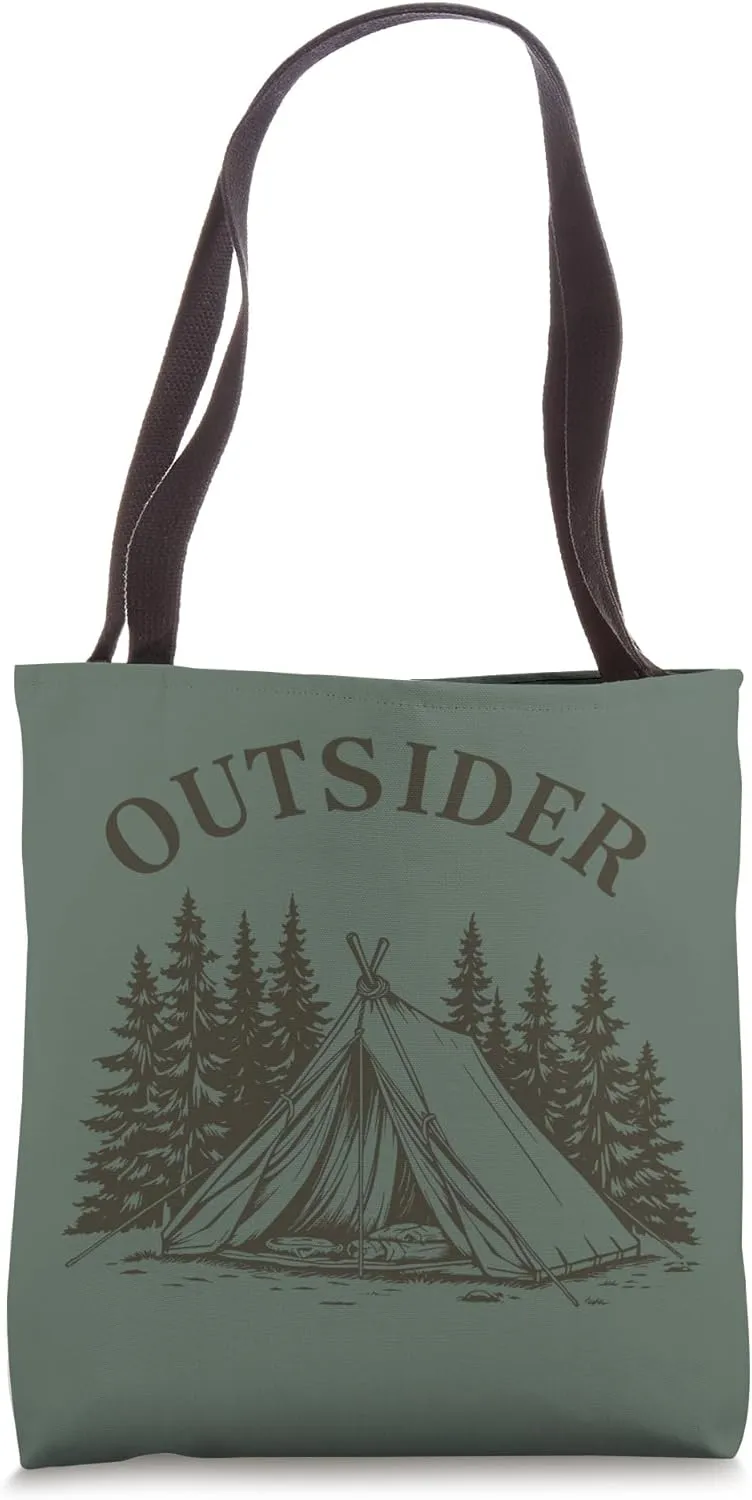 Outsider Retro Camping Adventure Hiking Outdoor Explorer Tote Bag