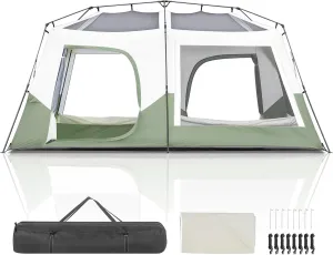 Outvita Camping Tent, 6/8/10 Person Waterproof Tent with Instant Setup, Portable Backpacking Tent w/Double Fabric, Family Tent for Camping, Hiking, Outdoor, Set Up Within 60 Seconds