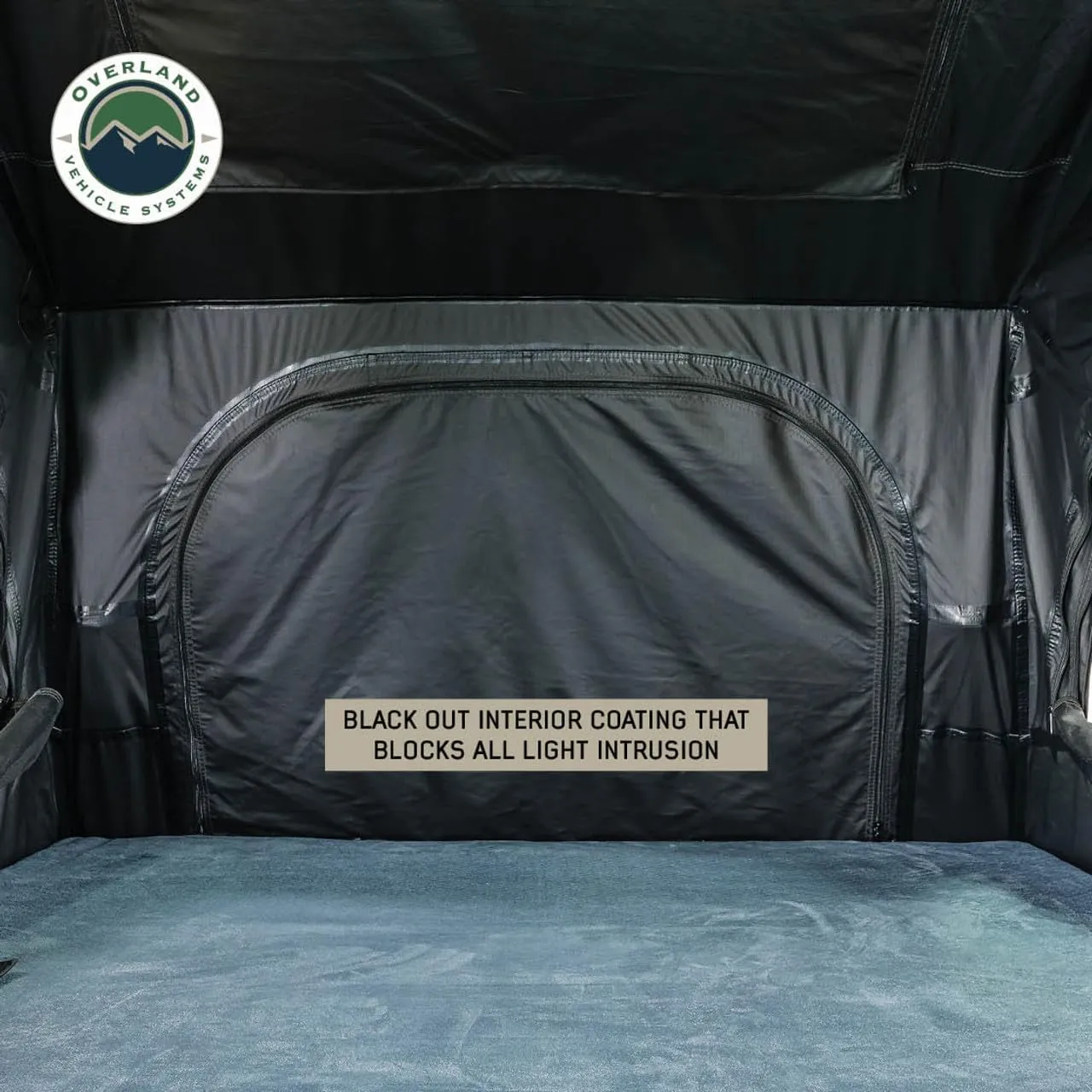 Overland Vehicle Systems XD Sherpa Soft Shell Aluminum Hard Shell Hybrid Roof Top Tent with Blackout Kit - Grey Body & Black Rainfly