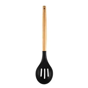 P-Plus International Silicone Cooking Spoon BPA-Free & Heat-Resistant (Black)