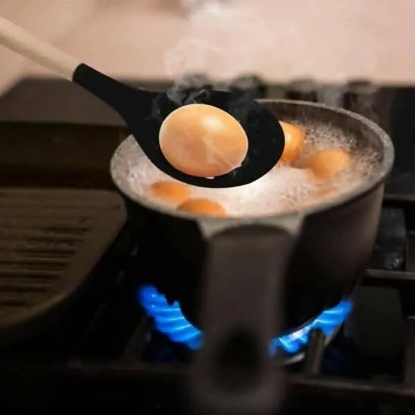 P-Plus International Silicone Cooking Spoon BPA-Free & Heat-Resistant (Black)