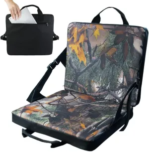 Padded Floor Chair Stadium Seats Portable Folding Outdoor Fishing Seat Cushion with Back Support for Camping Traveling Hiking New Leaf 38x34cm