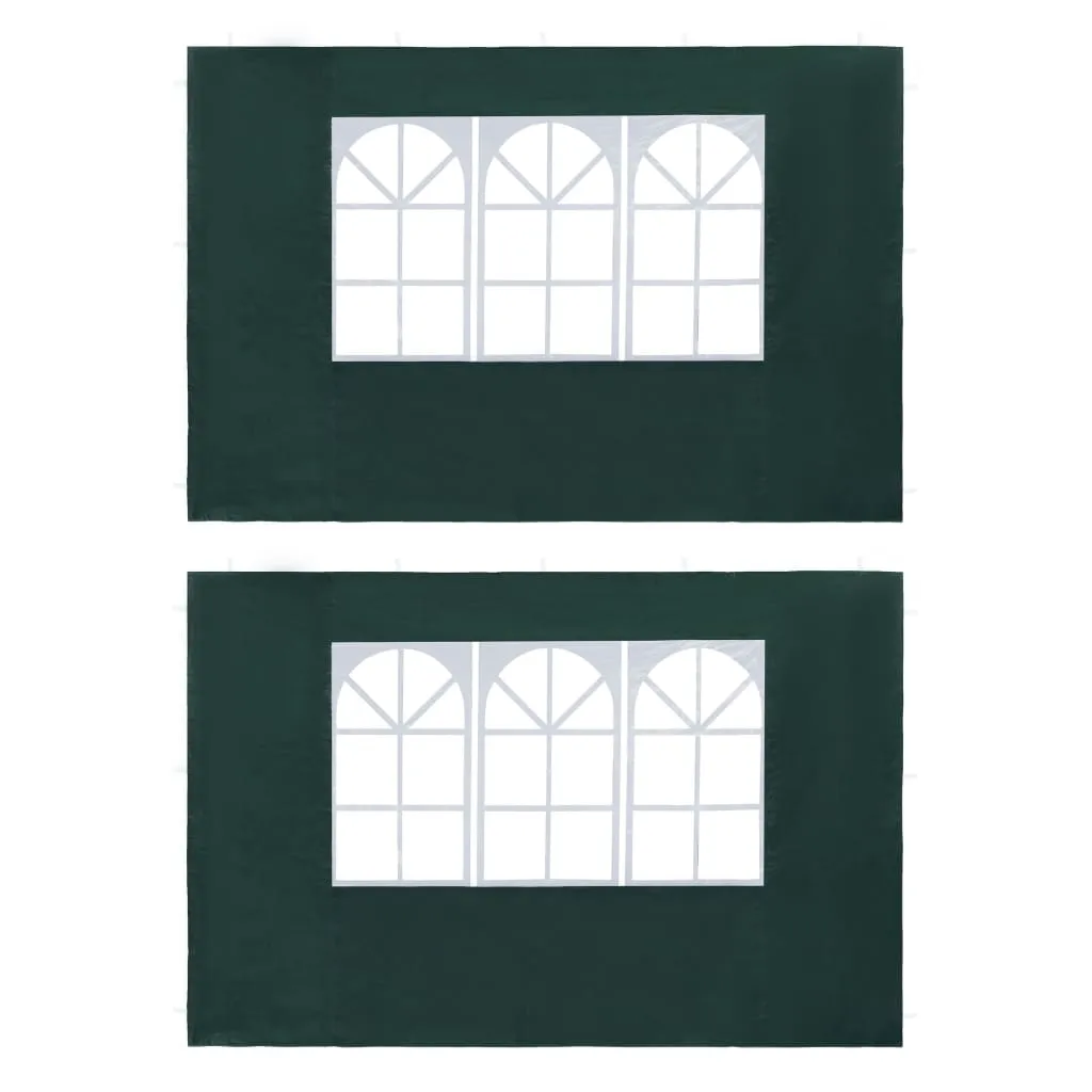 Party Tent Sidewall 2 Pcs Pavilion Canopy Sidewall with Windows PE