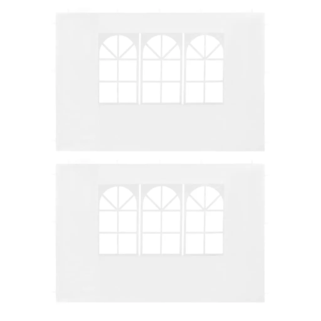 Party Tent Sidewall 2 Pcs Pavilion Canopy Sidewall with Windows PE