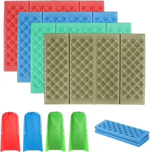 PATIKIL 4 Pack Foldable Cushion Seat Camping Sitting Pad Waterproof XPE Foam Outdoor Sitting Mats with Carry Bag for Picnic Hiking Stadium Travel