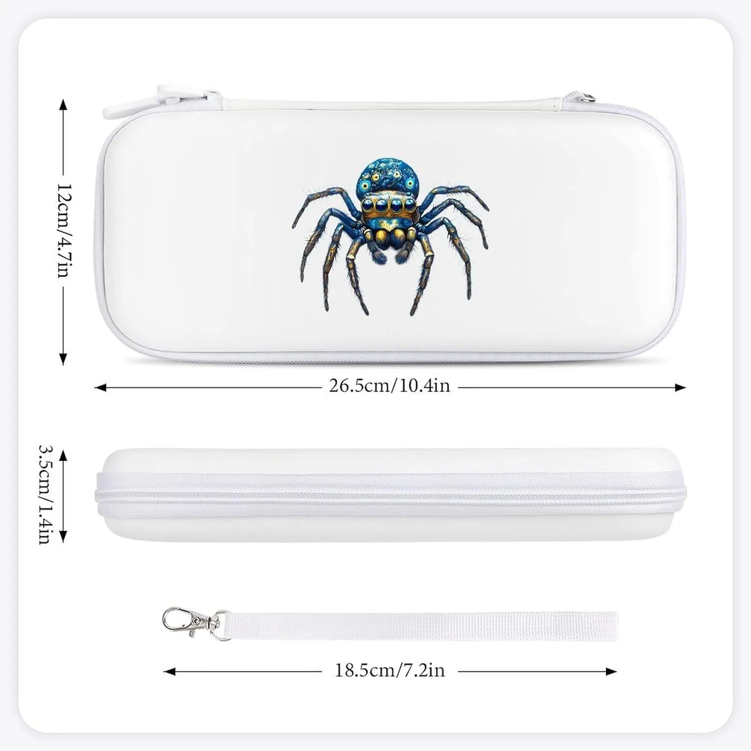Peacock Spiderpng Compatible with Switch Carrying Case Hard Travel Game Bag Pouch with 15 Games Accessories