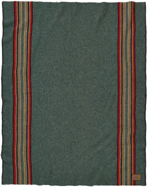 Pendleton Yakima Throw 54" x 66" - Wool Cotton, Lightweight, Soft and Durable Wool Throw for Home and Travel - Green Heather