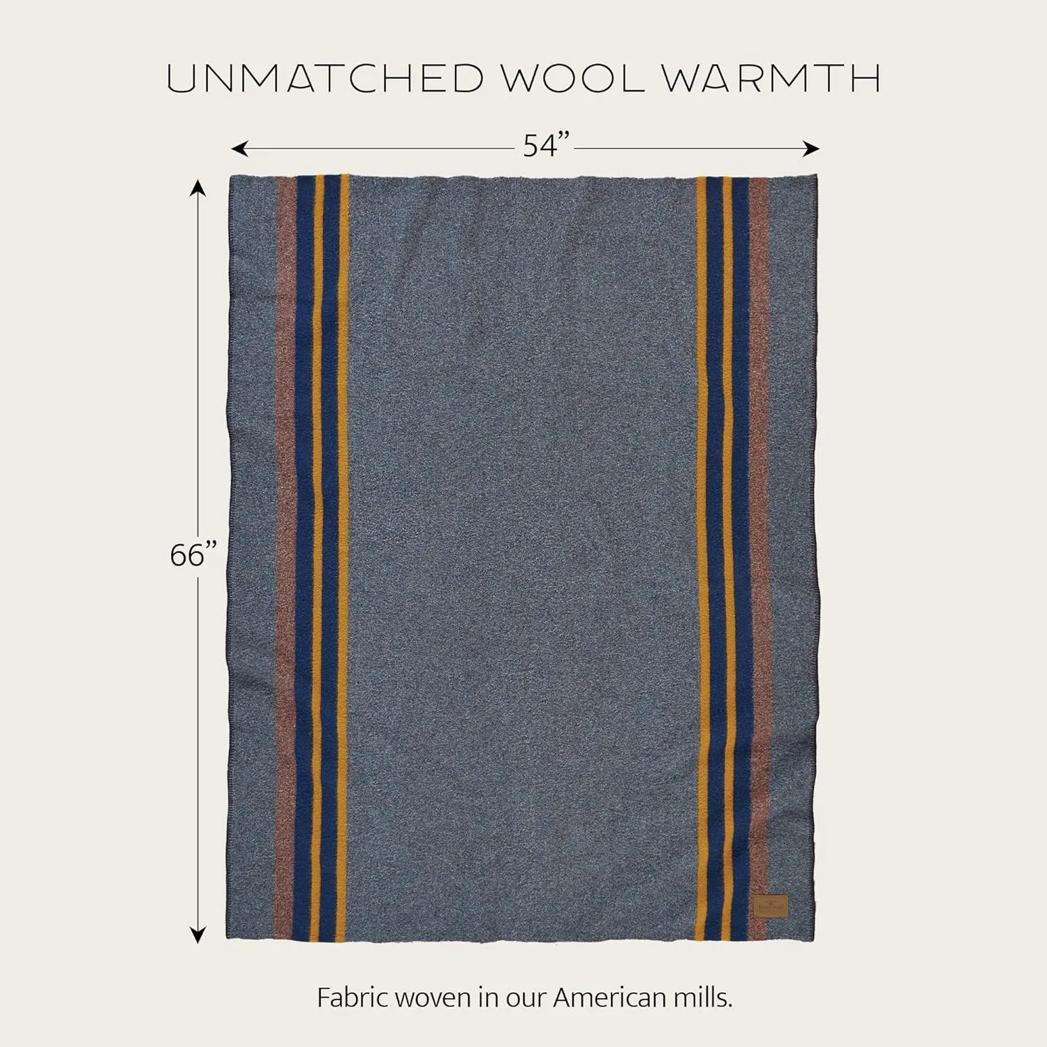 Pendleton Yakima Throw 54" x 66" - Wool Cotton, Lightweight, Soft and Durable Wool Throw for Home and Travel -Lake