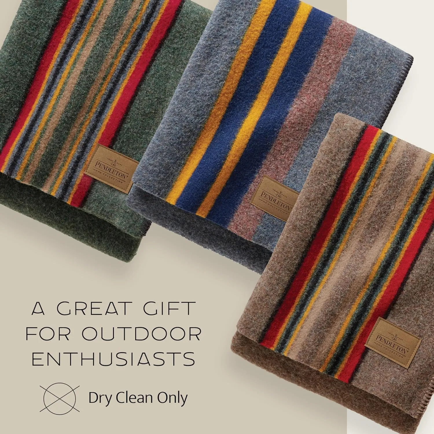Pendleton Yakima Throw 54" x 66" - Wool Cotton, Lightweight, Soft and Durable Wool Throw for Home and Travel -Lake