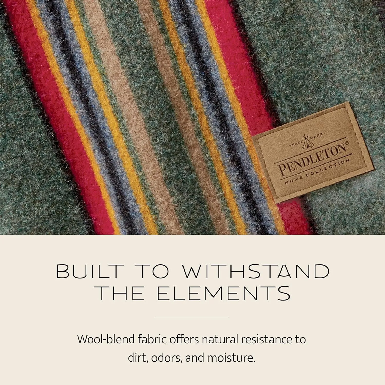 Pendleton Yakima Throw 54" x 66" - Wool Cotton, Lightweight, Soft and Durable Wool Throw for Home and Travel -Lake