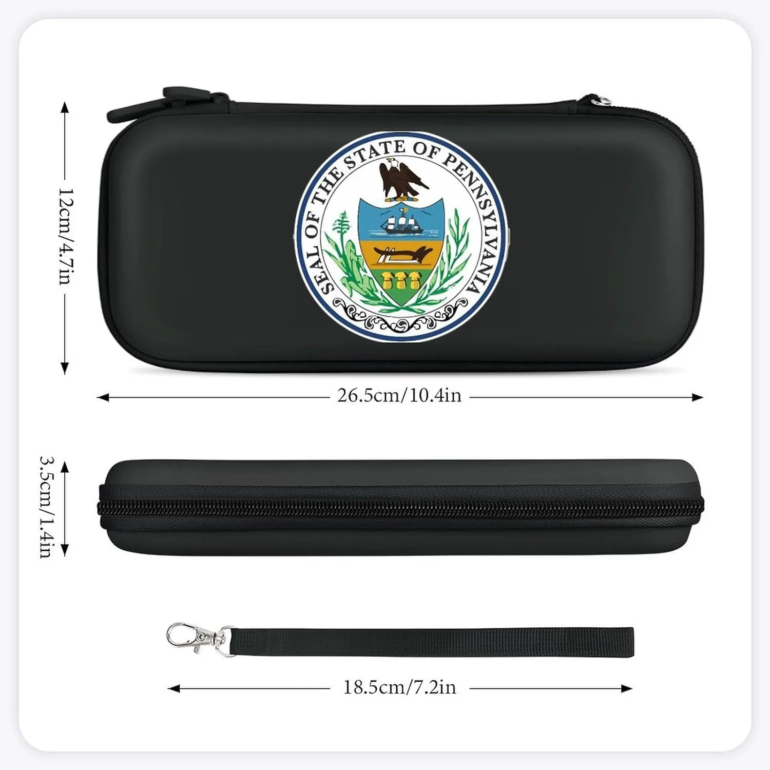 Pennsylvania State Logo Compatible with Switch Carrying Case Hard Travel Game Bag Pouch with 15 Games Accessories