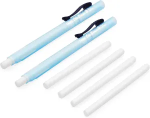 Pentel Clic Stick Eraser Rubber Holder - Blue Barrel   Clic White Eraser Refills (2)