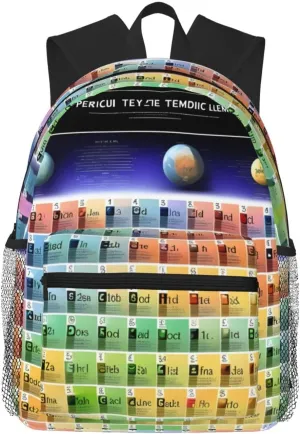 Periodic Table Of Elements Print Backpack For Women Men, Laptop Bookbag,Lightweight Casual Travel Daypack