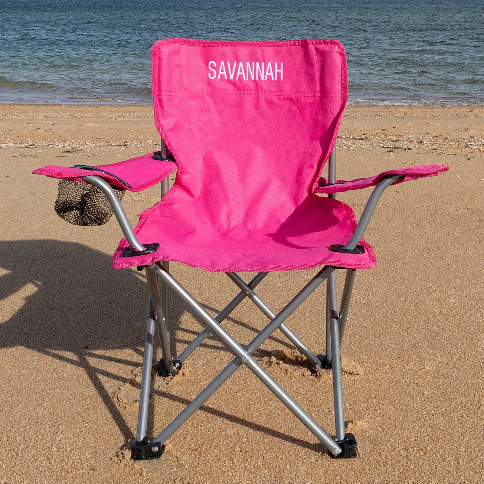 Personalised Kids' Foldable Camping Beach Chair - Pink