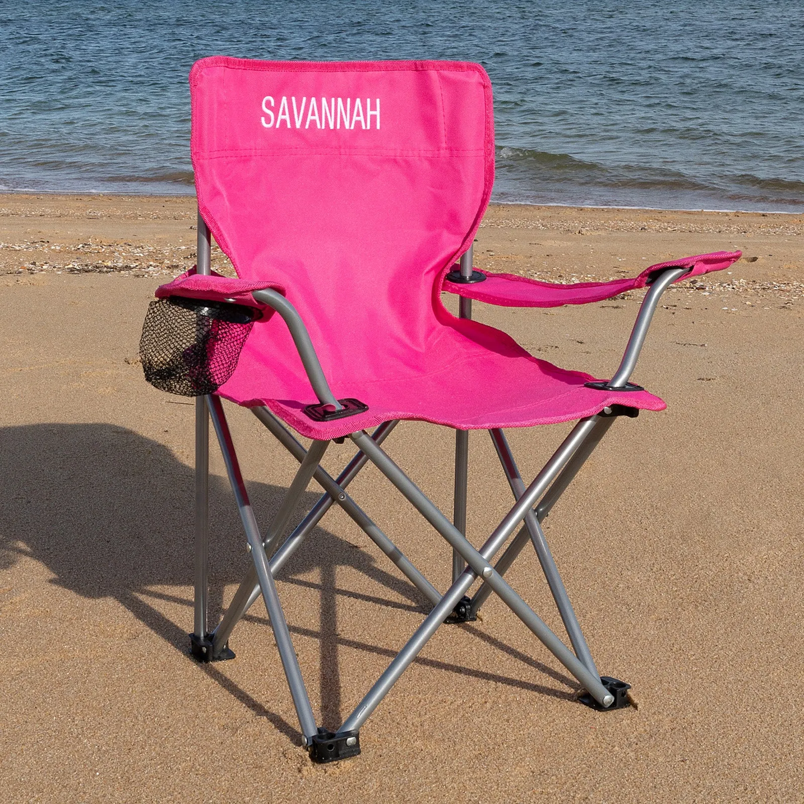 Personalised Kids' Foldable Camping Beach Chair - Pink