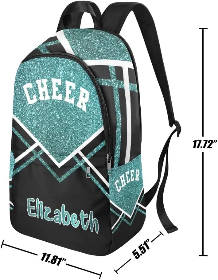 Personalized Cheerleader Print Backpack with Name Custom Travel Daypack Bag for Man Woman Gifts