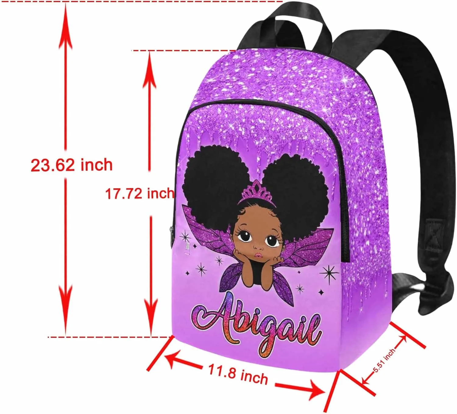 Personalized School Backpack for Elementary Boys Girls with Name Rainbow Pink Butterfly Flowers Waterproof Custom Bookbag for Daughter Son Fashion Unique Customized Gift Book Bag Back Pack