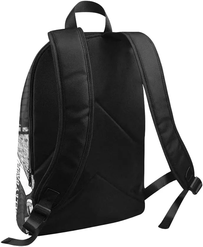 Personalized Volleyball Black and White Backpack with Name Custom Travel Daypack Bag for Man Woman Gifts