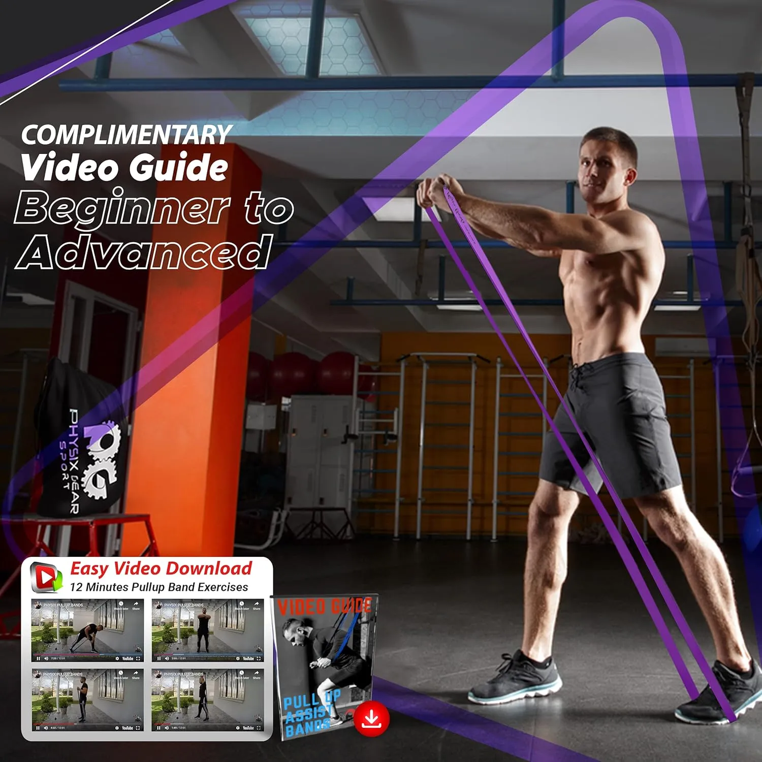 Physix Gear Workout Bands for Pullups Set, Pull Up Resistance Bands Set, Long Bands for Workout and Exercise Bands Pull Ups, Pull Ups Resistance Bands, Calisthenics Resistance Bands, Pullup Bands Set